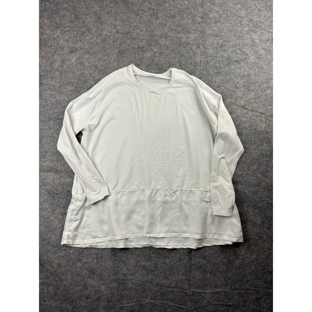 Lululemon Shirt Women 4 White Ease Of Mind Long Sleeve Oversized Athleisure Boho